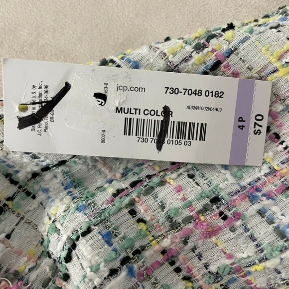 Worthington NWT Pastel Tweed Midi A-Line Skirt Size 4P Fully Lined Back Zip - Picture 6 of 11